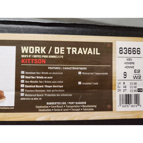 Irish Setter Kittson Steel Toe Work Boots Men's size 9 E2 Wide - Picture 12 of 14